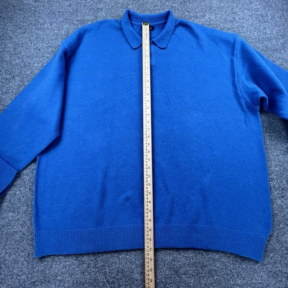 GAP XXXL Sweater Lot 2 Polo Collar Knit Pullovers Blue Gray‎ Cotton Blend